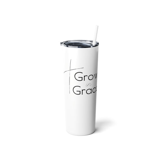 Skinny Steel Tumbler with Straw, 20oz